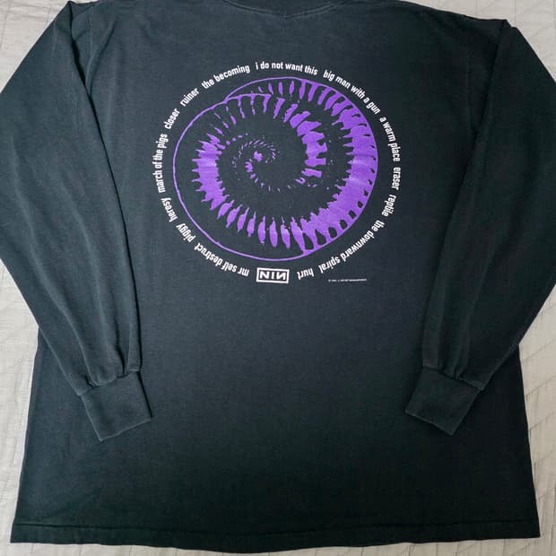 [XL] 90s 나인인치네일스 DOWNWARD 빈티지 밴드티 롱슬리브