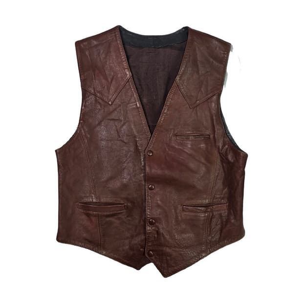 Vintage 리얼 램스킨 웨스턴 레더 베스트 M