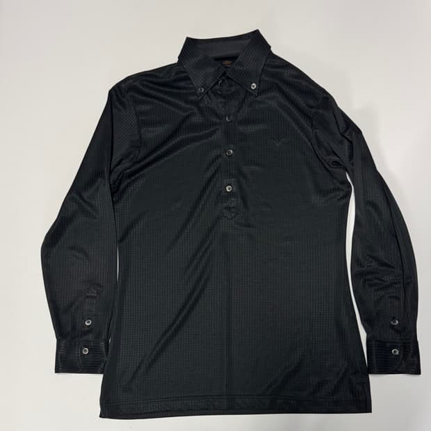 캘러웨이 골프 기능성 체크 긴팔 카라티 L 블랙