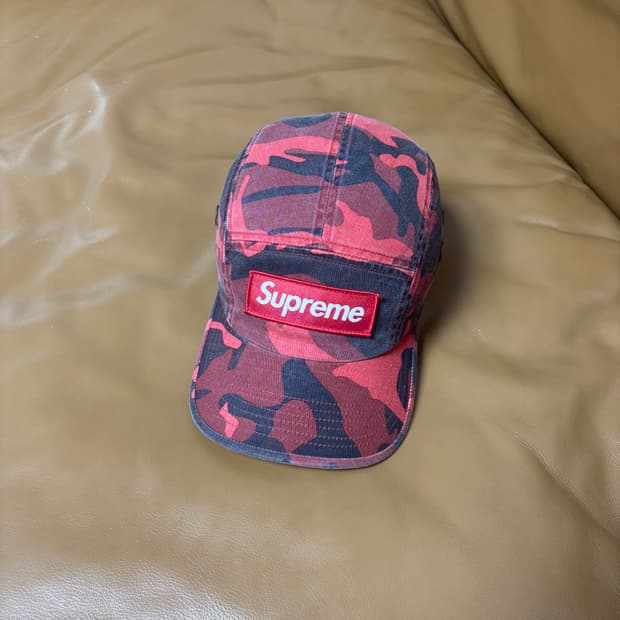 슈프림 캠프캡 모자 박스로고 23ss 밀리터리 카모 레드