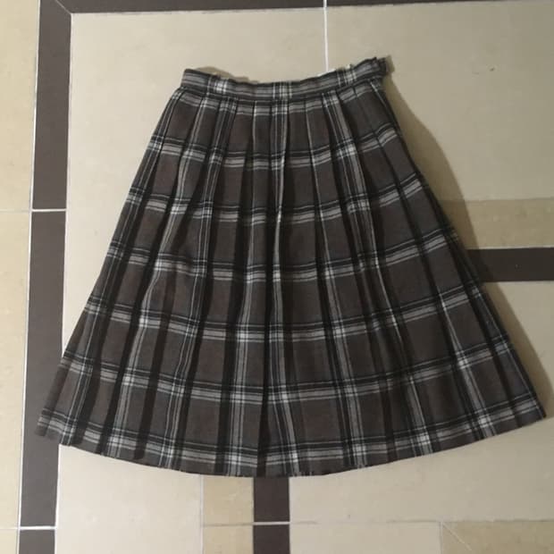 check pattern chin skirt