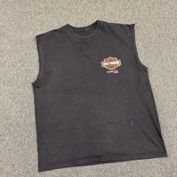 OS)할리데이비슨 빈티지 프린팅 Mexico 커스텀 나시