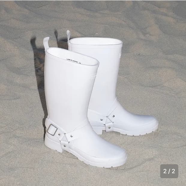 로우클래식 체인 레인부츠 실버