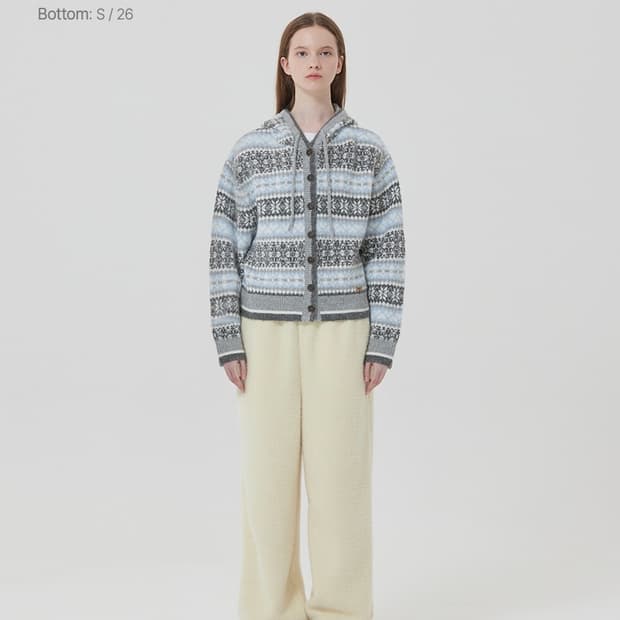 Lee 리 후드 노르딕 가디건 그레이