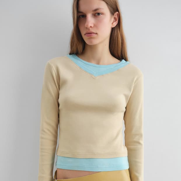 (S) 기마구아스 SAMM T-SHIRT BEIGE BLUE