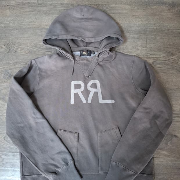 L RRL 더블알엘 랜치 로고 브라운 후드티