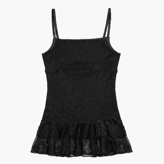 러프넥 별 슬리브리스 Star Pattern Layered dress