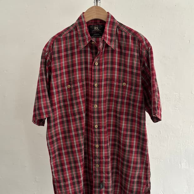 RRL 더블알엘 90’s 레드 체크 투포켓 반팔 셔츠