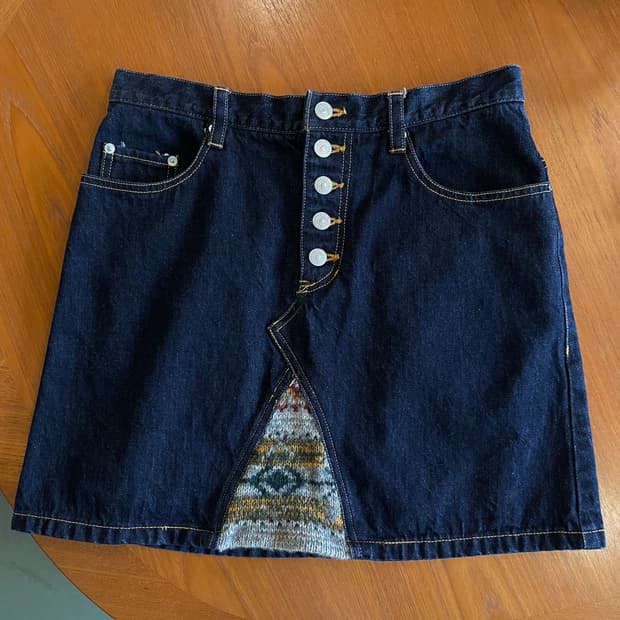 Sunao Kuwahara Patchwork Denim Skirt 