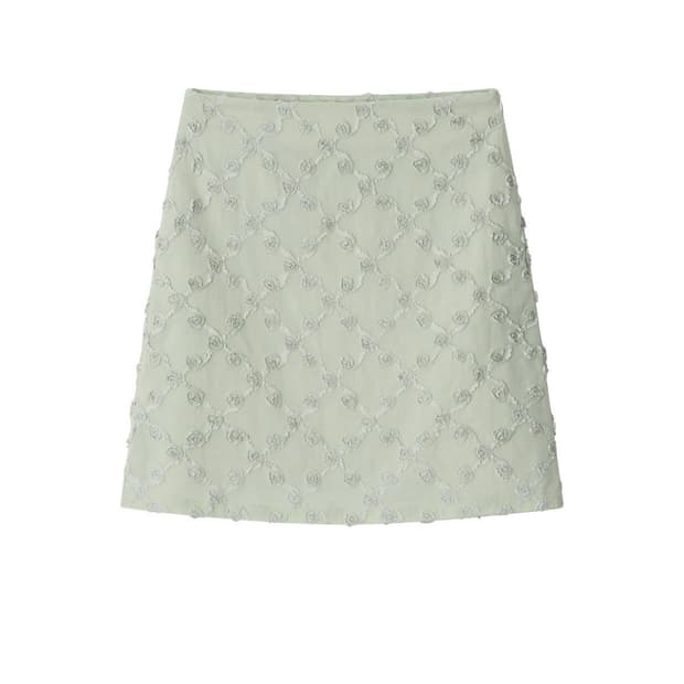 FLORAL MIDI SKIRT - MINT 
