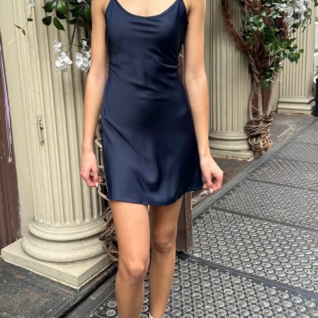 브랜디 멜빌 eugenia 슬립 미니원피스 네이비