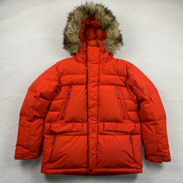 노스페이스 하이벤트 맥머도 구스다운 패딩 파카 오렌지