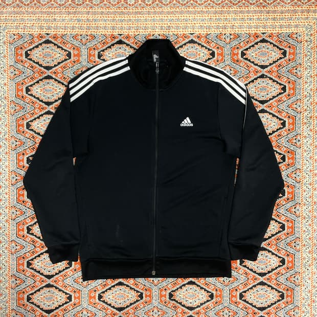 아디다스 삼각로고 블랙 집업져지 여성XL