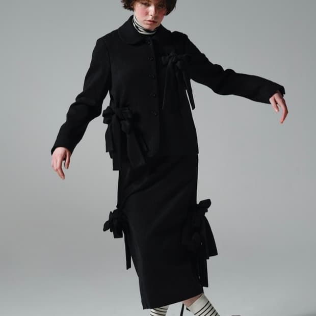 Bourie 부리 울 리본 스커트