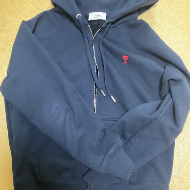 아미 네이비 후드집업