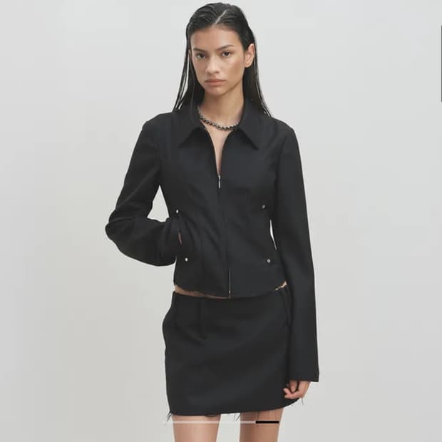 토니웩 distressed wool short jacket M