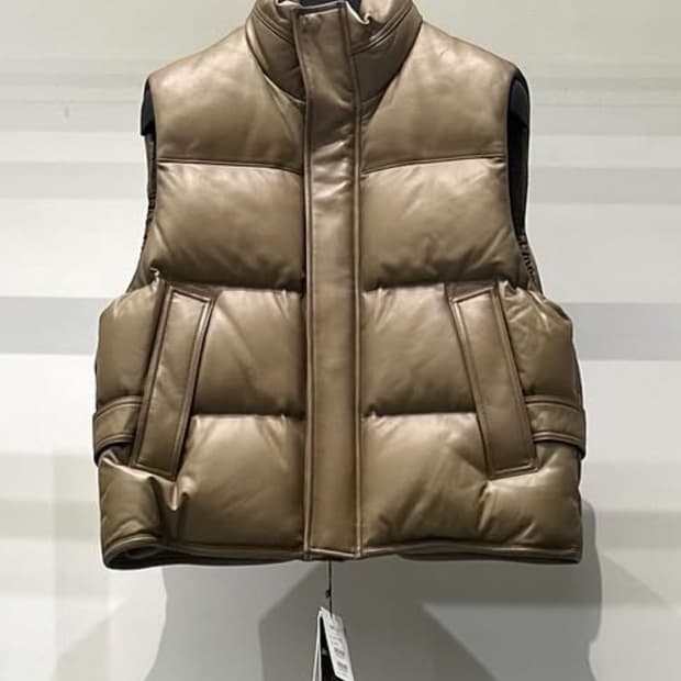 솔리드옴므 리얼래더 가죽패딩조끼 50사이즈