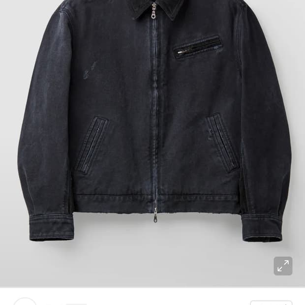 오버 다잉 페이디드 데미지 워크 자켓 (워시드블랙) L