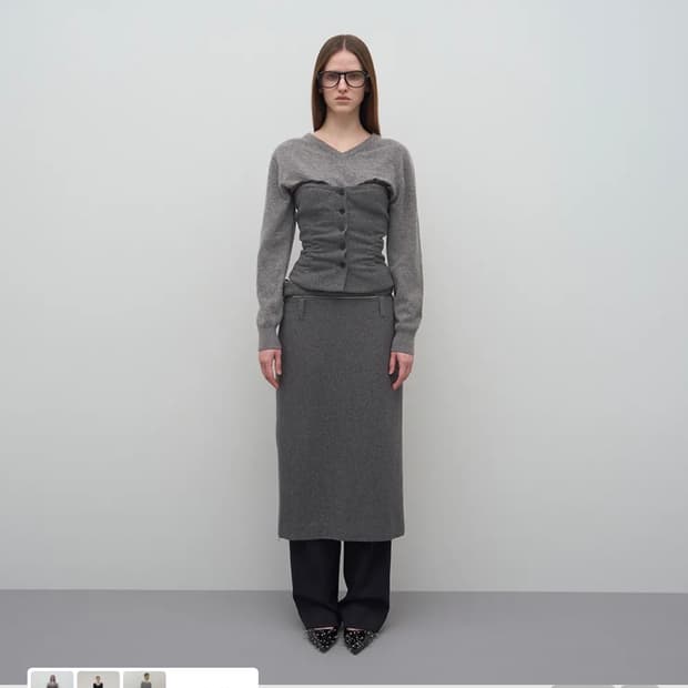 WAIST-DETACHABLE MIDI SKIRT