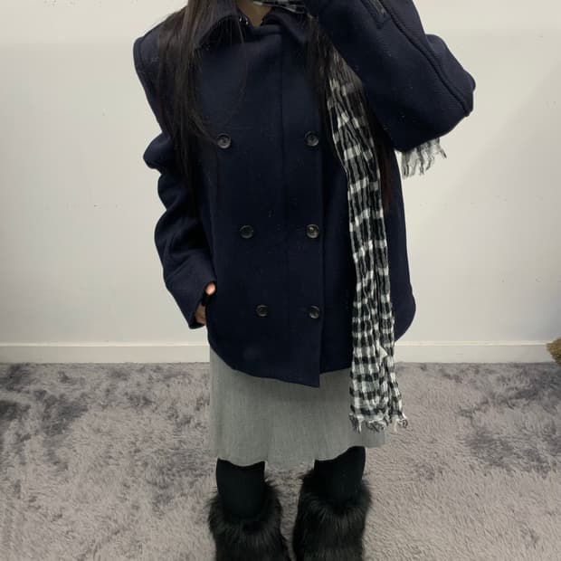 캘빈클라인 사선 미디 코트