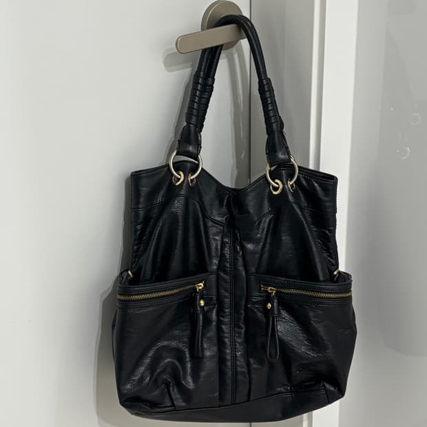 런던포그 가죽 숄더백