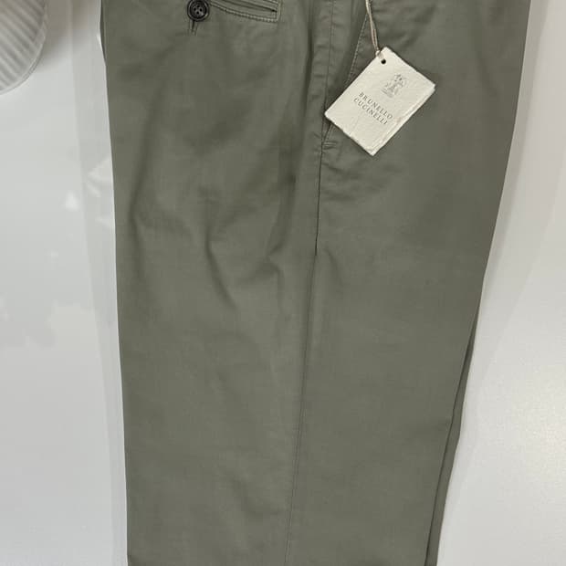 브루넬로 쿠치넬리 올리브그린 코튼 치노 팬츠 48