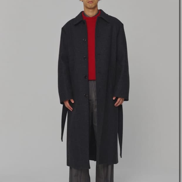 (구매) 아모멘토 24fw 차콜 싱글브레스티드 코트 M