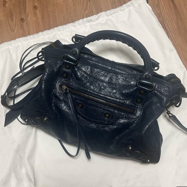 발렌시아가 시티백 모터백 M 네이비