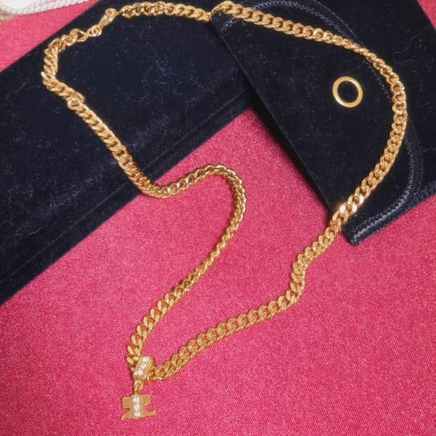 골드 꾸레쥬 목걸이 화이트큐빅