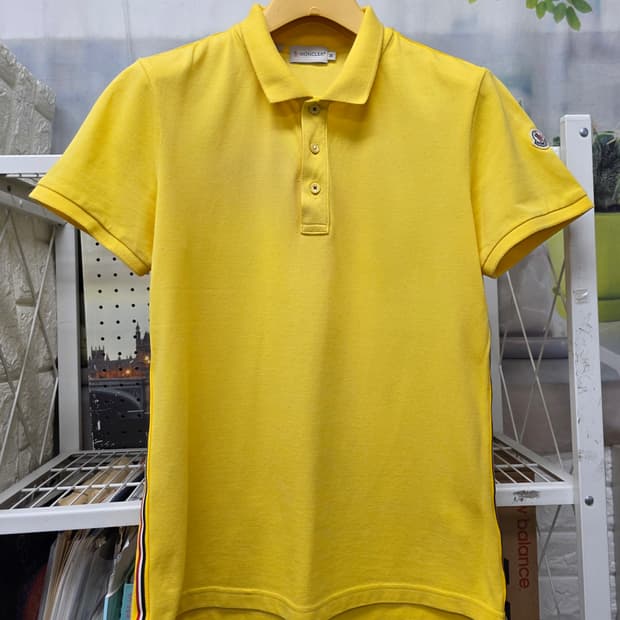 몽클레어 남성 카라 반팔티 슬림M 옐로우 마그리아 폴로반팔 MN09