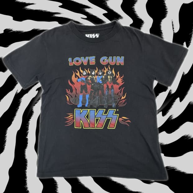 KISS 락밴드 재팬  데미지 LOVE GUN  빈티지 반팔티셔츠