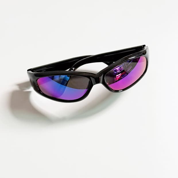 90s SUN HARLAY 블랙 스포티 미러 렌즈 빈티지 선글라스