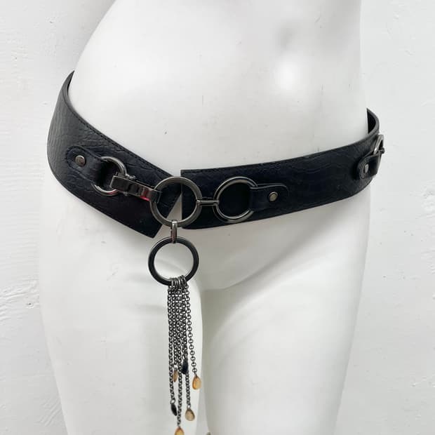 락시크 와이드 체인 레이어드 벨트