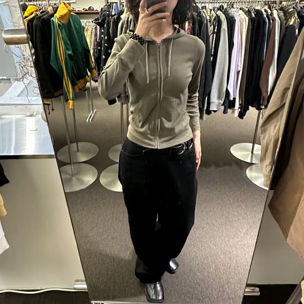 M)Uniqlo vintage 스트레치 와플 후드집업