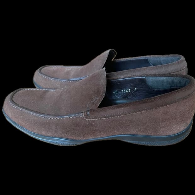 prada sport brown suede roafer