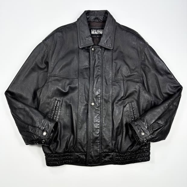 VTG 빈티지 소가죽 블루종 자켓 블랙 XL