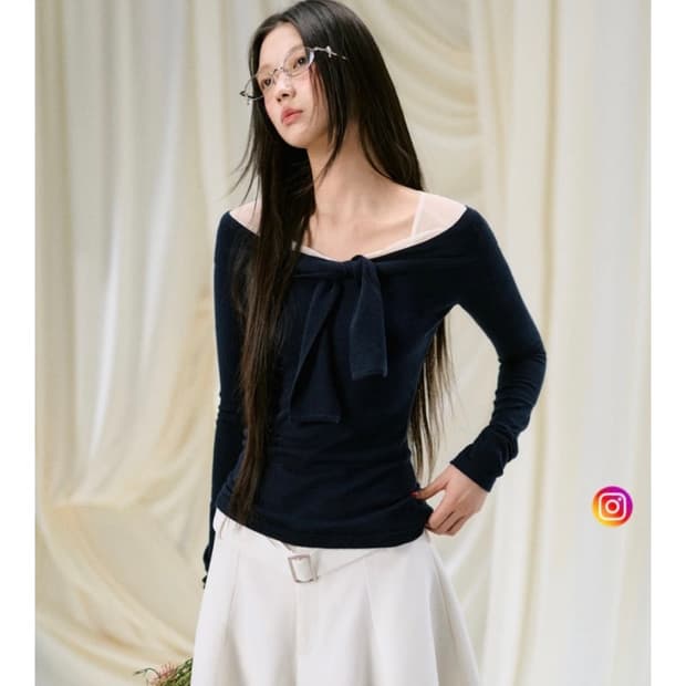 라룬듀시엘 리본탑 (환승연애 민경 착용 s)