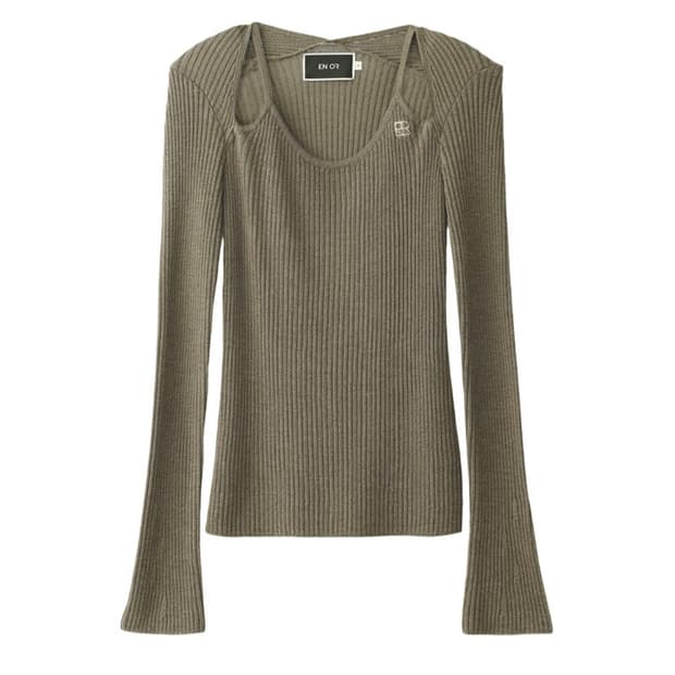 택O) [s] 엔오르 슬림 레이어드 니트 브라운 [차정원, 웬디 착용]