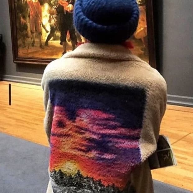 더블렛 남산 타워 페인팅 플리스 자켓