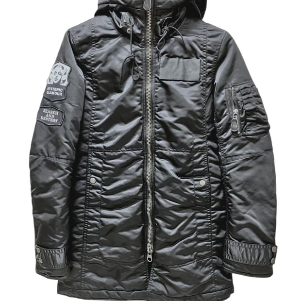 히스테릭 글래머 유니섹스 롱 다운 코트 y2k 프리마로프트