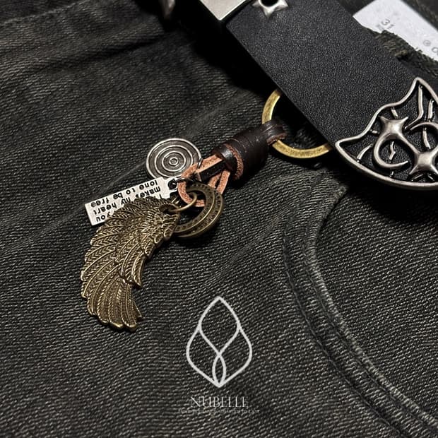🌗 Vintage feather keyring / 빈티지 깃털 키링
