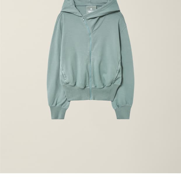 EE 가먼트 후드 집업 그레이시그린