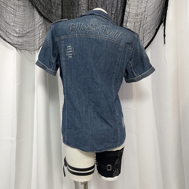 denim skull shirt
