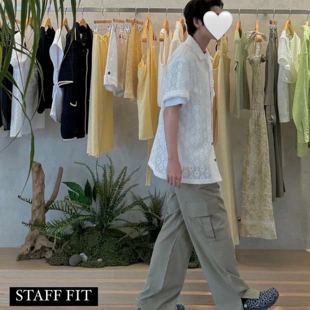 쿠메 kume lace embroidered cotton shirt