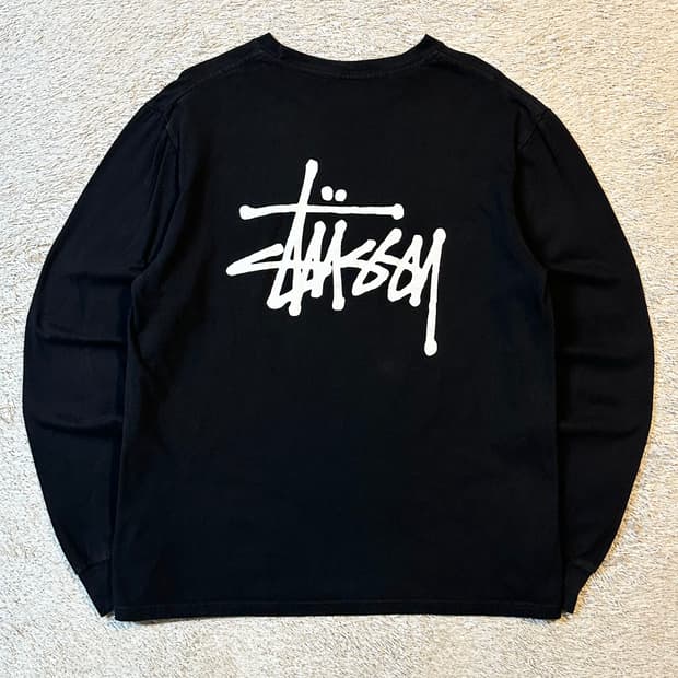 스투시 STUSSY 베이직 로고 롱슬리브 긴팔 블랙