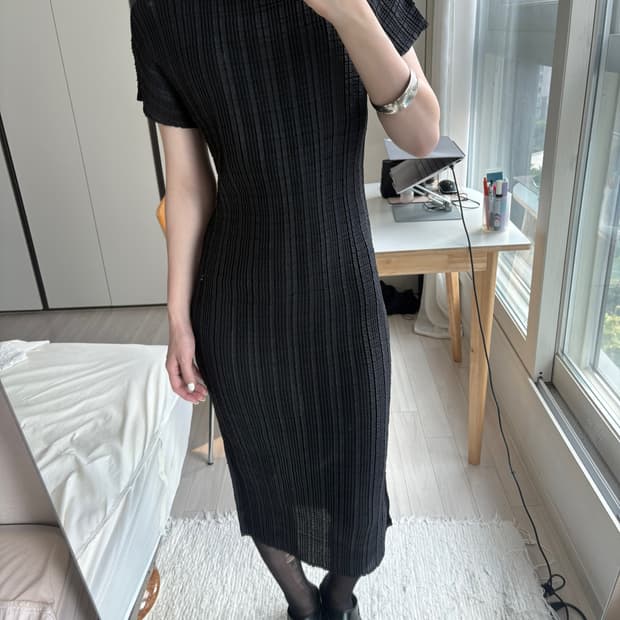 Textured Sheer Poly Dress