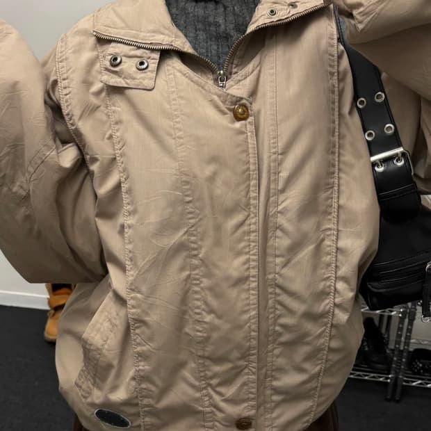 올드 빈티지 베이지 블루종 자켓