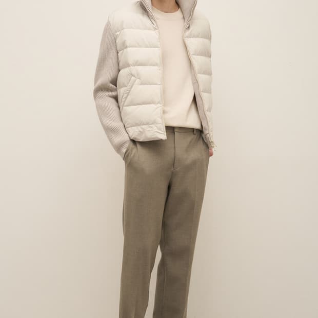 <새상품>시스템옴므 23FW 하이넥 구스 니트 패딩 100