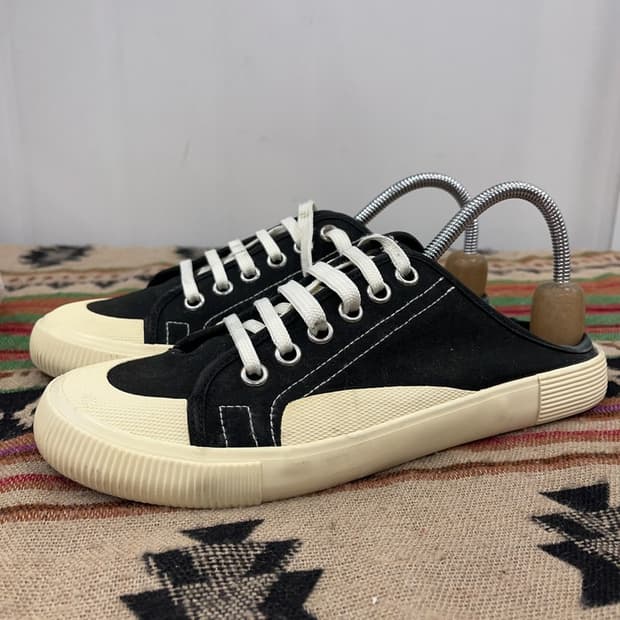 자라 ZARA 블랙 캔버스 뮬 245 X03007