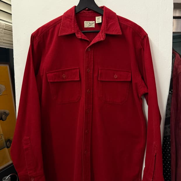 00년대 L.L.Bean 빈티지 버건디 레드 코튼셔츠 